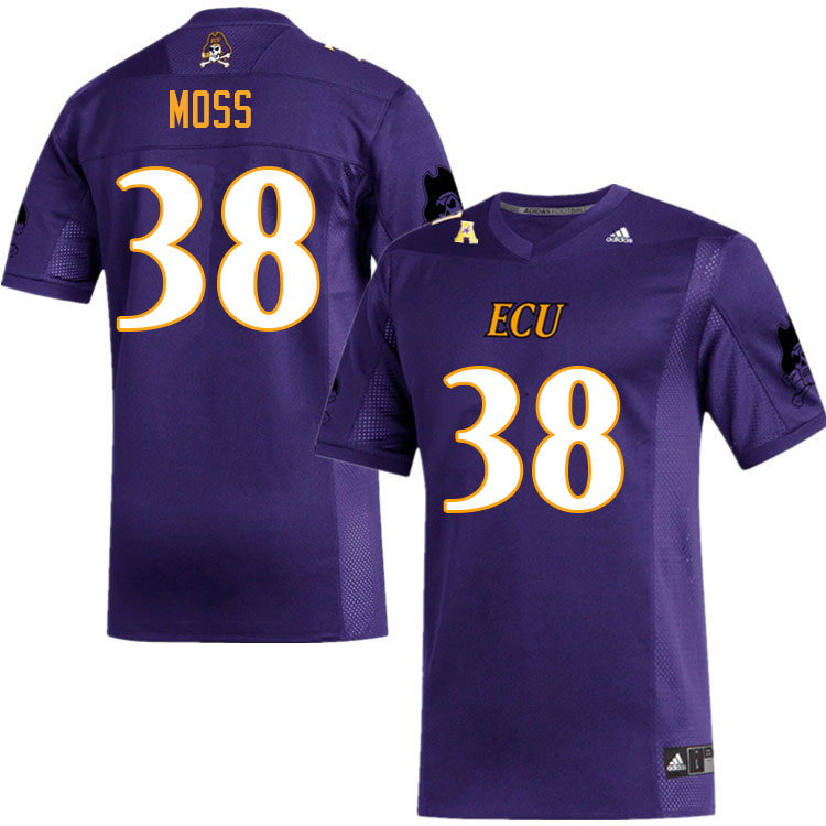 Men #38 Ty Moss ECU Pirates College Football Jerseys Sale-Purple - Click Image to Close